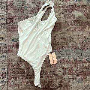SHEIN Ivory Asymmetrical Bodysuit